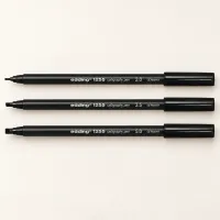 Edding 1255 Calligraphy Pen, Black, 3 Line Widths, Blister Pack of 3 pens