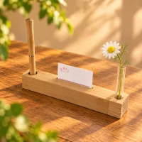  Business card holder with a pen