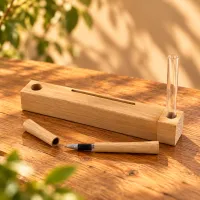  Business card holder with a pen